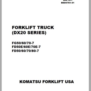 Komatsu FD70ET-7 DX20 Series Shop Manual SM181
