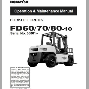 Komatsu FD70T-10 DX50 Series Operation & Maintenance Manual OM124