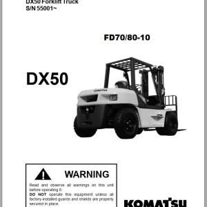 Komatsu FD80T-10 DX50 Series Service Manual SM230