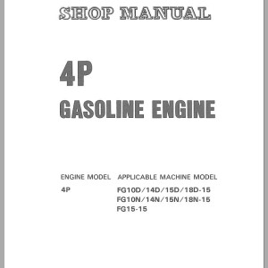 Komatsu FG10-15 Gasoline Engine 4P Shop Manual 4P(ZA)-BE1