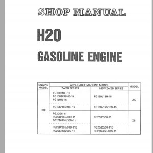 Komatsu FG15-15 Gasoline Engine H20 Shop Manual H20(ZA-ZB)-BE2