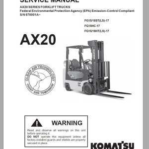 Komatsu FG15-17 FG18ST-17 FG15HC-17 FG15HT-17 FG18HT-17 Service Manual SM123