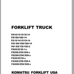 Komatsu FG15H-14 Operation & Maintenance Manual OM025