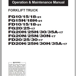 Komatsu FG18T-21 Operation & Maintenance Manual TEN00711-10