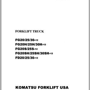 Komatsu FG20ST-12 Shop Manual SM050