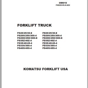 Komatsu FG25T-8 Operation & Maintenance Manual OM010