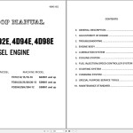 Komatsu FG30C-14 Diesel Engine 4D92E 4D94E 4D98E Shop Manual 4D94E-BE2
