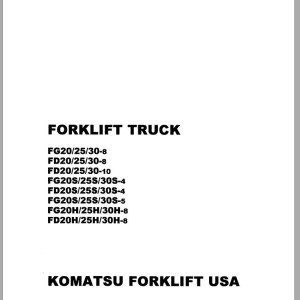 Komatsu FG30T-8 Shop Manual SM029