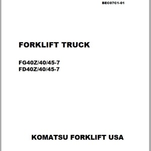 Komatsu FG40Z FG40 FG45-7 FD40Z FD40 FD45-7 Shop Manual SM108