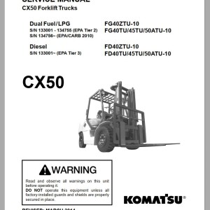 Komatsu FG40ZTU-10 FG45TU-10 FG50ATU-10 CX50 Series Service Manual SM203