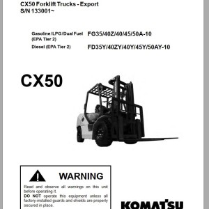 Komatsu FG45-10 CX 50 Series Service Manual SM207