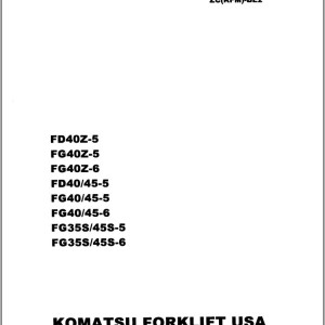 Komatsu FG45S-6 Shop Manual SM043