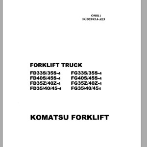 Komatsu FG45ST-4 Operation & Maintenance Manual OM011
