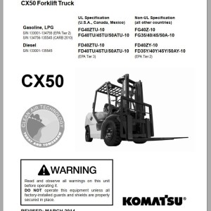 Komatsu FG45TU-10 CX50 Series Operation & Maintenance Manual OM304