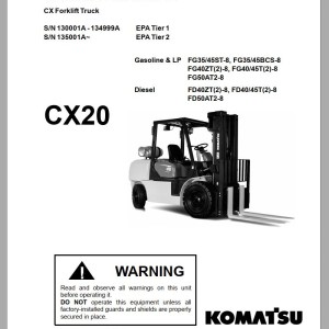 Komatsu FG50AT2-8 CX20 Series Service Manual SM202