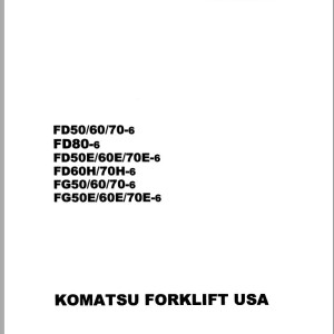 Komatsu FG60-6 Shop Manual SM025