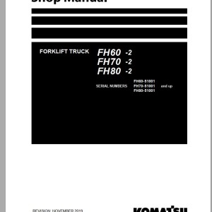 Komatsu FH60-2 FH70-2 FH80-2 Shop Manual SM166