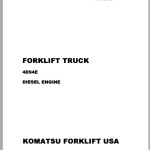Komatsu KFI 4D94E Diesel Engine Shop Manual SM197 4D94E-BE1