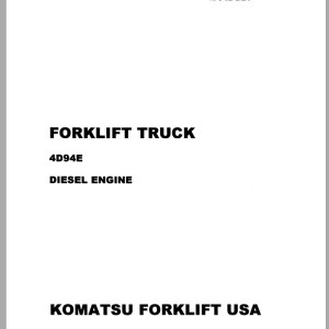 Komatsu KFI 4D94E Diesel Engine Shop Manual SM197 4D94E-BE1