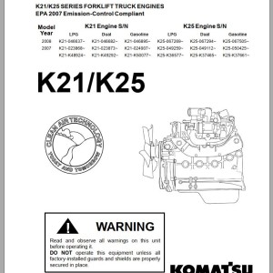 Nissan K21 K25 Engine Service Manual SM301