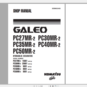 Komatsu Galeo PC27MR-2 PC30MR-2 PC35MR-2 PC40MR-2 PCMR50-2 Shop Manual SEBM032405