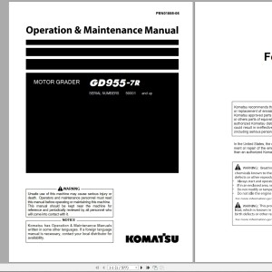 Komatsu GD955-7R Operation Maintenance Manual PEN01885-06