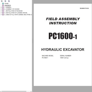 Komatsu PC1600-1 Field Assembly Instruction SEAW021TA102