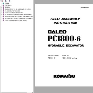 Komatsu PC1800-6 Field Assembly Instruction SEAW003503