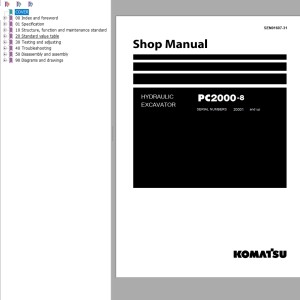 Komatsu PC2000-8 Shop Manual SEN01607-31