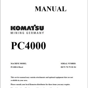 Komatsu PC4000 Service Manual