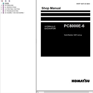 Komatsu PC8000E-6 Shop Manual GZEBM12037-0