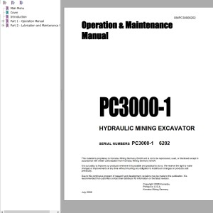 Komatsu PC3000-1 Operation & Maintenance Manual OMPC30006202