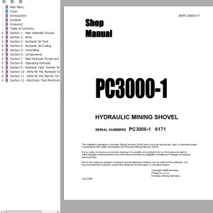 Komatsu PC3000-1 Shop Manual SMPC30006171