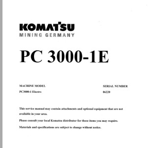 Komatsu PC3000-1E Service Manual GZEBM06220