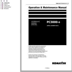 Komatsu PC3000-6 Operation & Maintenance Manual GZEAM06372-0