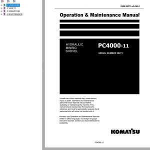 Komatsu PC4000-11 Operation & Maintenance Manual GZEAM08273-2