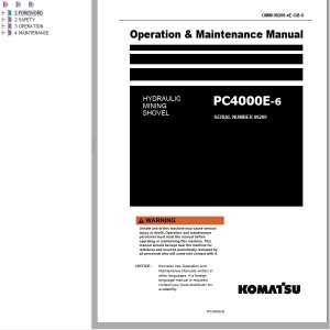 Komatsu PC4000E-6 Operation & Maintenance Manual GZEAM08209-0