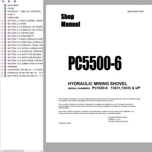 Komatsu PC5500-6 Shop Manual SMPC550015035D