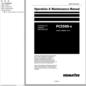 Komatsu PC5500-6 Operation & Maintenance Manual GZEAM15178