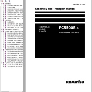 Komatsu PC5500E-6 Field Assembly Instructions GZEFA15028-5
