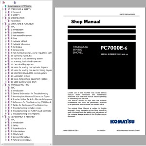 Komatsu PC7000E-6 Shop Manual GZEBM35003-1