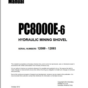 Komatsu PC8000E-6 Shop Manual SMPC8000E-6