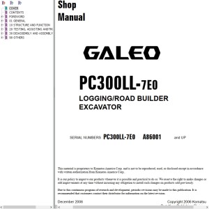 Komatsu PC300LL-7E0 Shop Manual CEBM017800