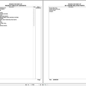Komatsu WA200-8 SN 85001-UP Spare Parts Catalog PDF