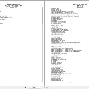 Komatsu WA320-8 SN A38001-UP Spare Parts Catalog PDF