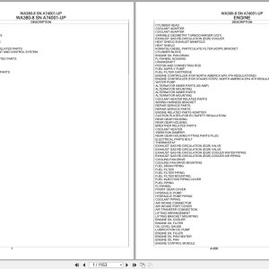 Komatsu WA380-8 SN A74001-UP Spare Parts Catalog PDF