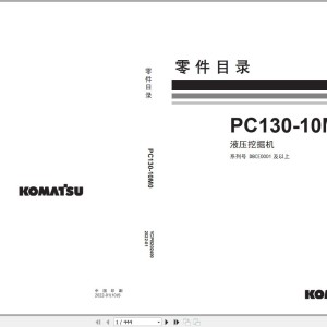 Komatsu PC130-10M0 DBCE0001-UP Parts Book YCPB202400