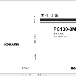 Komatsu PC130-8M0 DJE10001-UP Parts Book YCPB301703