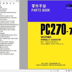 Komatsu PC270-7 27550-UP Parts Book PBCH27075K
