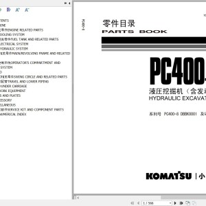 Komatsu PC400-8 DBBK0001-UP Parts Book YCPB201511